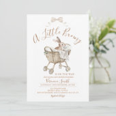 Invitation Gender Neutral Ivory Beige Bunny Baby Shower (Debout devant)