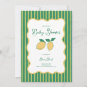Invitation Gender Neutral Lemon Minimal Baby Shower (Devant)