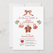 Invitation Gender Neutral Santa Clothesline Baby Sprinkle  (Devant)