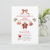 Invitation Gender Neutral Santa Clothesline Baby Sprinkle  (Debout devant)