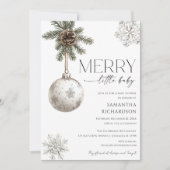 Invitation Gender neutral simple rustic winter baby shower (Devant)
