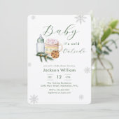 Invitation Gender Neutral Snowflake Winter Baby Shower (Debout devant)