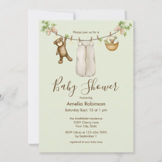 Invitation Gender Neutral Watercolor Boho Baby Shower