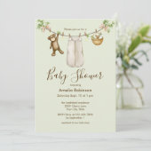 Invitation Gender Neutral Watercolor Boho Baby Shower (Debout devant)
