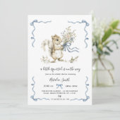 Invitation Gender Neutral Woodland Squirrel Baby Shower (Debout devant)