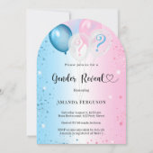 Invitation Gender reveal party pink blue baby boy girl arch (Devant)