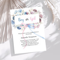 Gener révéler fête bleu rose flores arc garçon fil