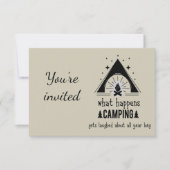 Invitation générale avec citation drôle de camping (Devant)