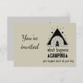 Invitation générale citation drôle de camping pers (Devant / Derrière)