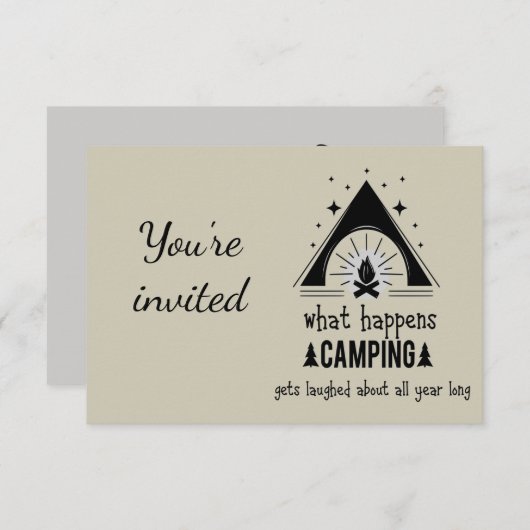Invitation générale citation drôle de camping pers (Devant / Derrière)