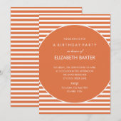 Invitation générale de fête aux rayures fabuleuses (Devant / Derrière)