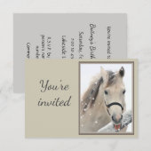 Invitation générale personnalisée Cheval Gris avec (Devant / Derrière)