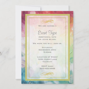 Invitation générique de fête colorée et épaisse ab
