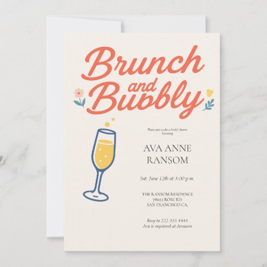 Invitation générique pour Brunch et Champagne péti (Devant)