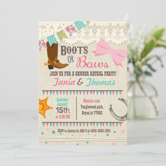 Invitation Genèse Boots ou Bows (Debout devant)