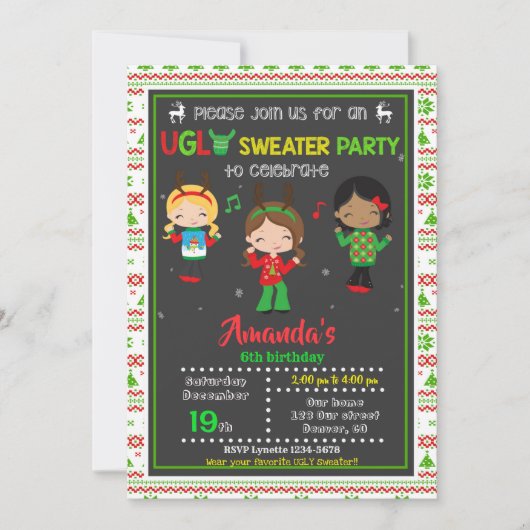 Invitation Génial cadeau de fête de pull Noël (Devant)