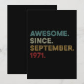 Invitation Génial depuis septembre 1971 Anniversaire (Devant / Derrière)