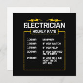 Invitation Génie électrique à tarif horaire (Devant / Derrière)