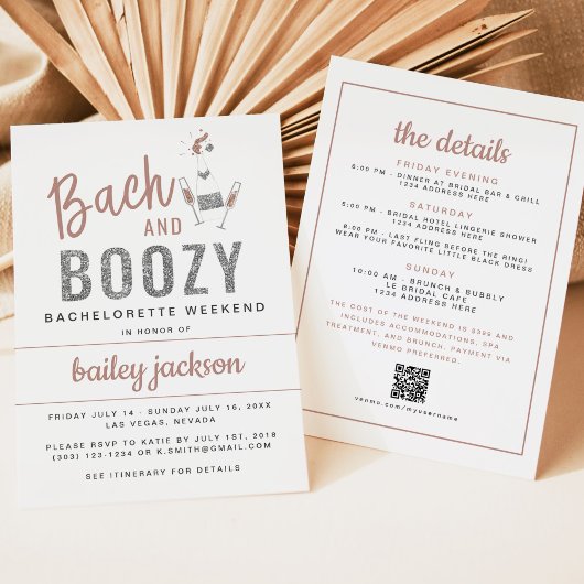 Invitation GENNA | Itinéraire Bach et Boozy Bachelorette
