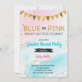 Invitation Genre bleu ou rose révéler l'invitation (Devant)