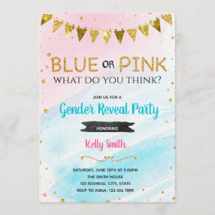 Invitation Genre bleu ou rose révéler l'invitation
