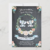 Invitation Genre de fille ou garçon révéler éléphant, tableau (Devant)