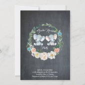 Invitation Genre de fille ou garçon révéler éléphant, tableau (Dos)