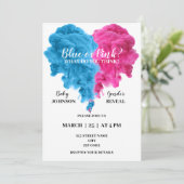 Invitation Genre de fumée bleue et rose (Debout devant)