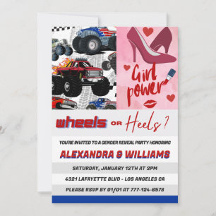 Invitation Genre des talons ou des roues révéler des invitati