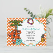 Invitation Genre hawaïen de neutre d'invitation de fête (Debout devant)