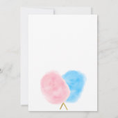 Invitation Genre mignon moderne révéler coton bleu rose bonbo (Dos)