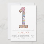 Invitation Genre Neutre 1er anniversaire Boho Hearts Party (Devant)