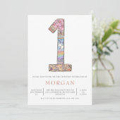 Invitation Genre Neutre 1er anniversaire Boho Hearts Party (Debout devant)