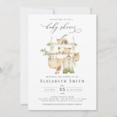 Invitation Genre Neutre Boho Verdure Baby shower rustique (Devant)
