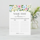 Invitation Genre Neutre Floral Nom Que Bébé Tune Jeu (Debout devant)