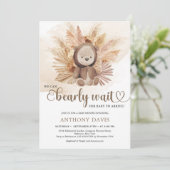 Invitation Genre neutre ours bébé sweatshirt pampas herbe (Debout devant)