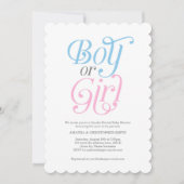 Invitation Genre Revela, Garçon ou Fille, Lui ou Elle, Modern (Devant)
