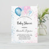 Invitation Genre révéler baby shower bleu rose garçon fille (Debout devant)