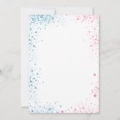 Invitation Genre révéler baby shower bleu rose garçon fille (Dos)