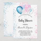 Invitation Genre révéler baby shower bleu rose garçon fille (Devant / Derrière)