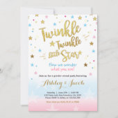 Invitation Genre révéler Baby shower d'invitation Stars Moon (Devant)