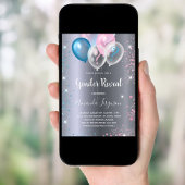 Invitation Genre révéler baby shower garçon fille argent