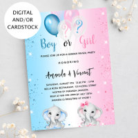 Genre révéler bleu rose garçon fille éléphants
