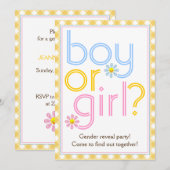 Invitation Genre révéler la conception du texte de la fête av (Devant / Derrière)