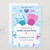 Invitation Genre Révéler l'invitation chaussures bébé (Devant / Derrière)