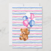 Invitation Genre Révéler Ours rose et bleu Ballons (Dos)
