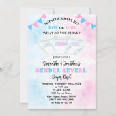 Invitation Genre Révéler rose et bleu couche Basse (Devant)