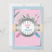 Invitation Genre Revey Baby Q BBQ Rose Bleu En vichy (Dos)