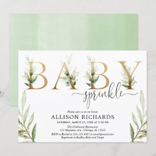 Invitation Genre vert vert vert vert or bébé arroser