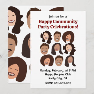 Invitation Gens souriants fête visage heureux célébration